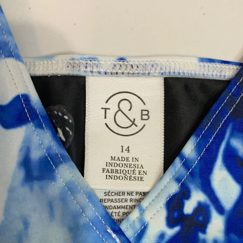 Vibrant Blue Tie-Dye Kids Bikini‎